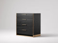 Armadio cassettiera in legno 82×45×98 cm - nero/marrone - design moderno per camera da letto