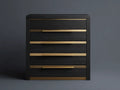 Armadio contenitore da camera da letto in legno 92×46×112 cm - nero oro - struttura verticale con finitura moderna