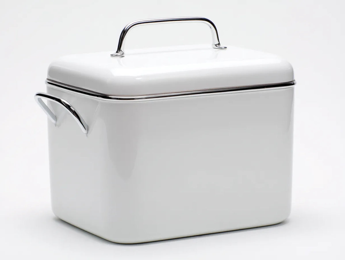 Scatola isolata all'aperto 38×30×31 cm - bianco - contenitore rettangolare con coperchio e maniglie