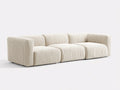Divano lineare modulare in tessuto 305×105×70 cm - beige - struttura bassa contemporanea per soggiorno
