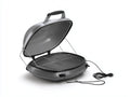 Griglia per barbecue elettrica all'aperto in metallo 66×55×40 cm - grigio - con coperchio portatile