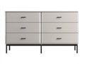 Armadio basso camera da letto 145×46×84 cm - beige chiaro e nero - design lineare contemporaneo