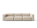 Divano Soggiorno 295×102×74 cm - tessuto beige - linea modulare bassa contemporanea