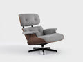 Poltrona reclinabile da soggiorno in tessuto 84×87×90 cm - grigio chiaro marrone - seduta ergonomica con supporto girevole