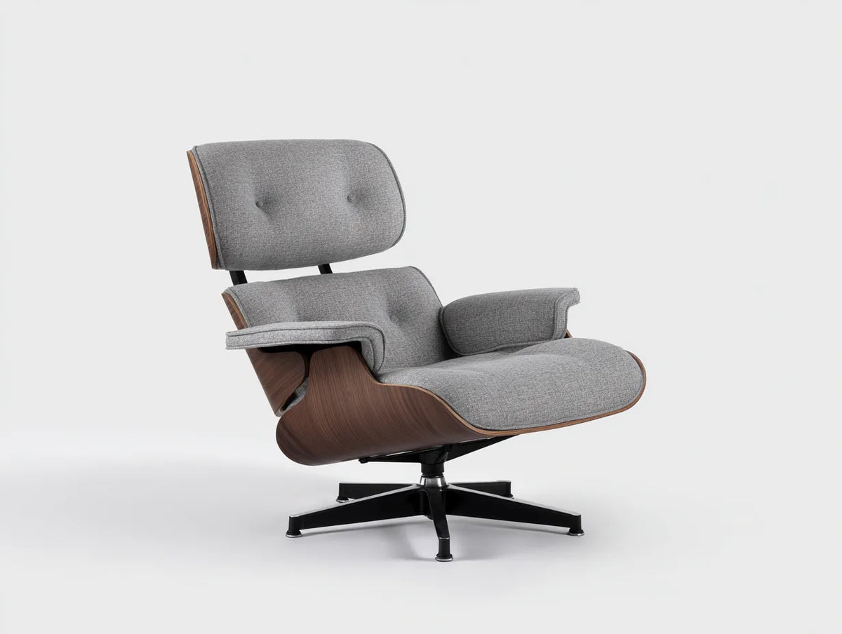 Poltrona reclinabile da soggiorno in tessuto 84×87×90 cm - grigio chiaro marrone - seduta ergonomica con supporto girevole