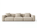 Divano Soggiorno 300×105×76 cm - tessuto beige chiaro - seduta ampia stile lounge