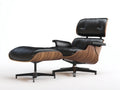 Poltrona reclinabile da soggiorno in pelle 88×90×89 cm - nero marrone - base girevole con poggiapiedi