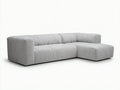 Divano angolare da soggiorno in tessuto 272×178×73 cm - grigio chiaro - design modulare a coste