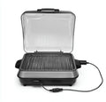 Griglia per barbecue All'aperto 46×36×19 cm - metallo argentato e nero - elettrica da tavolo con coperchio