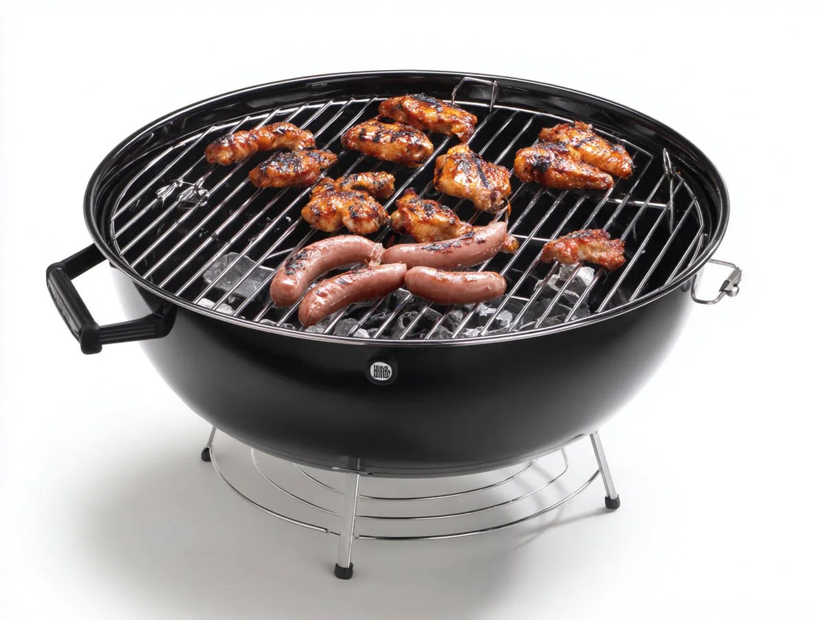 Griglia per barbecue All'aperto 60×60×35 cm - metallo nero - braciere rotondo compatto