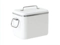 Scatola isolata da esterno in metallo 45×34×40 cm - bianco argento - contenitore rettangolare con maniglie integrate