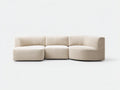 Divano modulare curvo in tessuto 285×125×72 cm - beige - design avvolgente per soggiorno